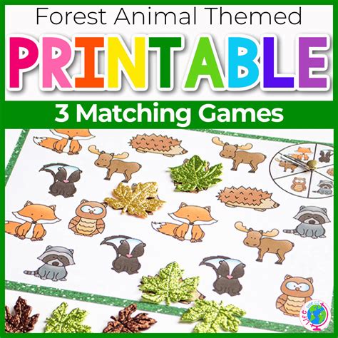 3 Free Printable Forest Animal Matching Activities- Life Over C's