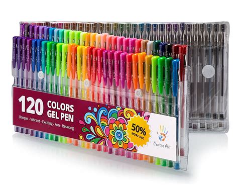 Gel Pen Set, 120-Unique Colors for Adult Coloring, Drawing ...