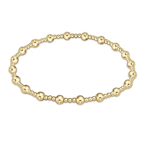 Classic sincerity pattern 4mm bead bracelet - gold