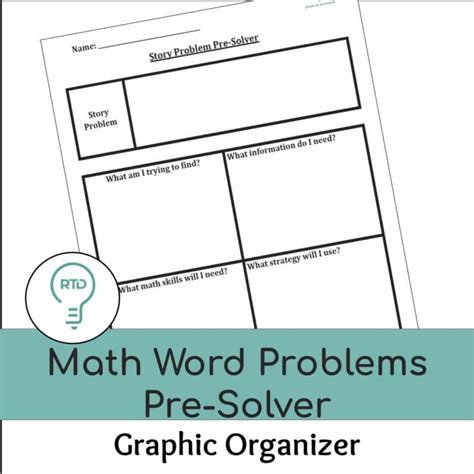 Math Word Problem Graphic Organizer Template