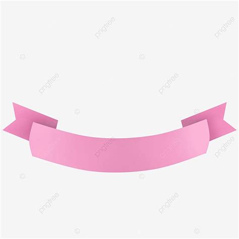 pink ribbon on white background with clipping area for text or image ...