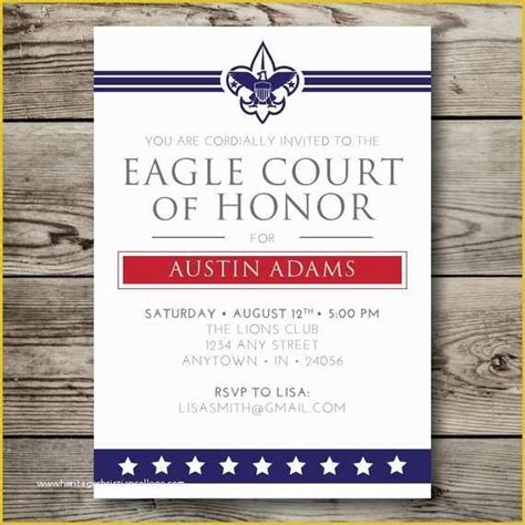 42 Eagle Court Of Honor Invitation Free Template | Heritagechristiancollege