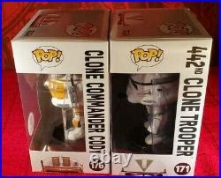 Funko Pop Star Wars 442nd Clone Trooper & Clone Commander Cody NON MINT | Star Wars Celebration