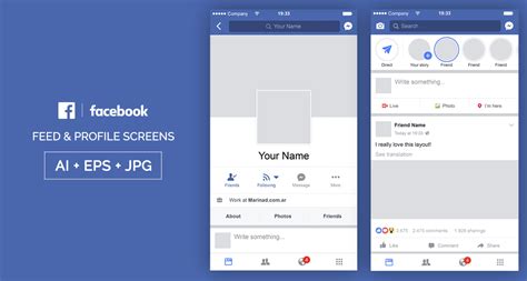 FREE Facebook Mobile Feed & Profile Layout - 2017 :: Behance