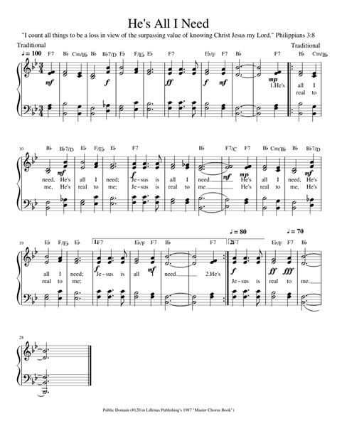 He's All I Need Sheet music for Piano (Solo) Easy | Musescore.com