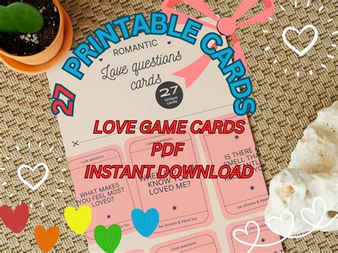 MOST ROMANTIC Love Cards Game Printable Game for Party or - Etsy