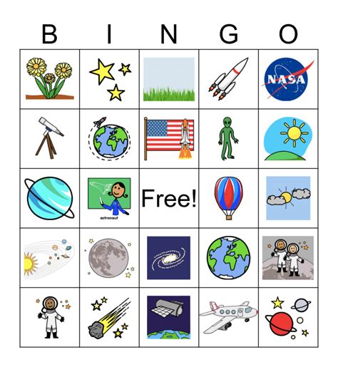 SPACE Bingo Card