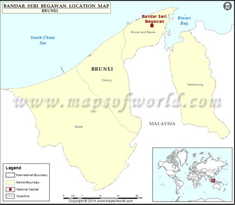 Where is Bandar Seri Begawan | Location of Bandar Seri Begawan in Brunei Map