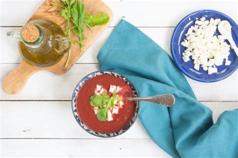 Mediterranean Beetroot soup with feta & arugula – Tasty Mediterraneo