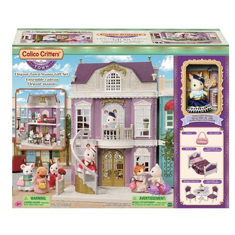 Calico Critters Town Series Elegant Town Manor Gift Set, Dollhouse Playset with Figure ...