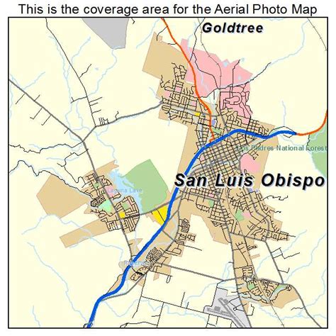 Aerial Photography Map of San Luis Obispo, CA California