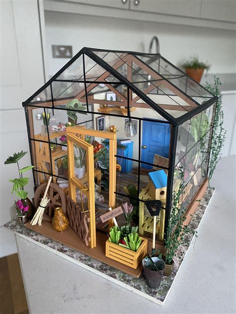 I just finished my first miniature greenhouse kit. : r/crafts