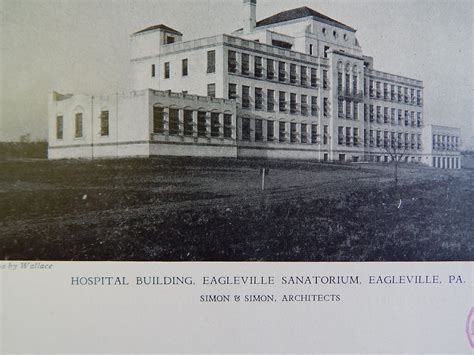 A Beautifully Detailed, Original Lithograph of the Hospital Building, Eagleville Sanatorium ...