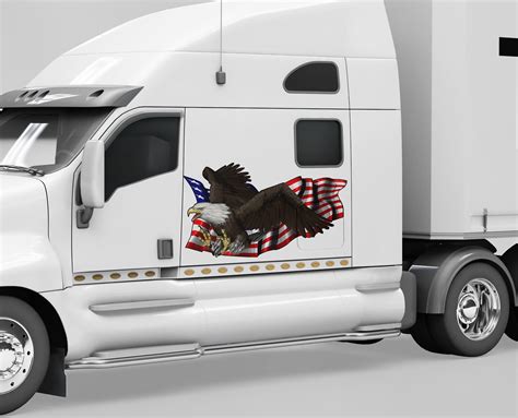 American Flag Bald Eagle Semi Truck Decals | Xtreme Digital GraphiX