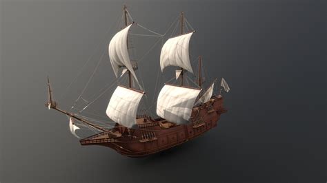 Spanish Galleon Ship - 3D model by AERO3D (@aero3d.ua) [ffd1919] - Sketchfab