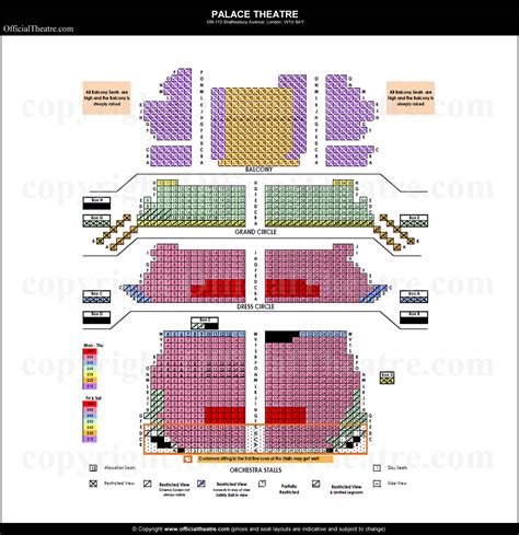 Palace Theatre London Seating Plan Cursed Child - Rectangle Circle