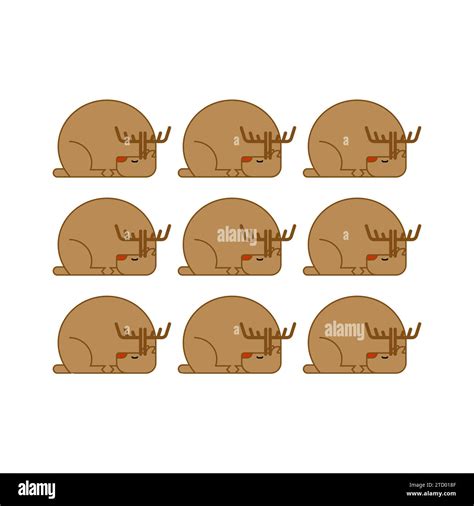 9 Sleeping Christmas reindeer. Reindeer Santa Stock Vector Image & Art ...