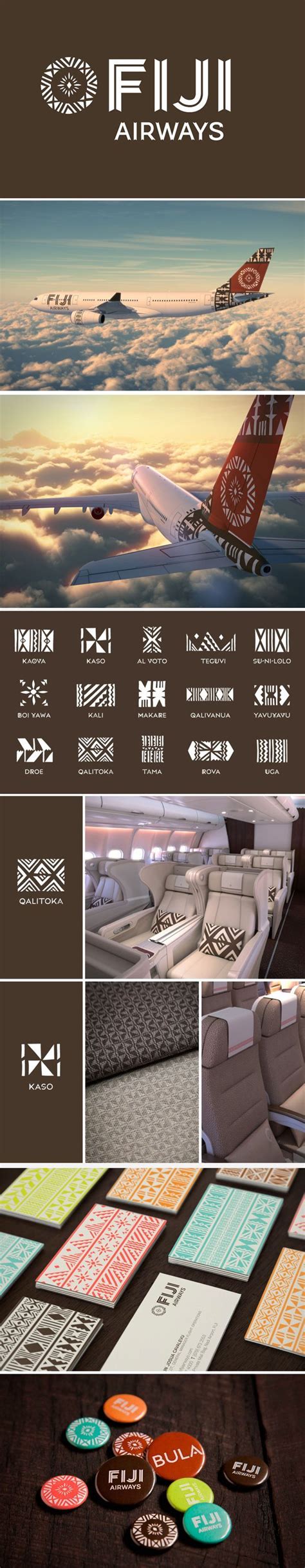 Love the pattern work on this Brand Identity / FIJI Airways | Graphic design branding, Brand ...