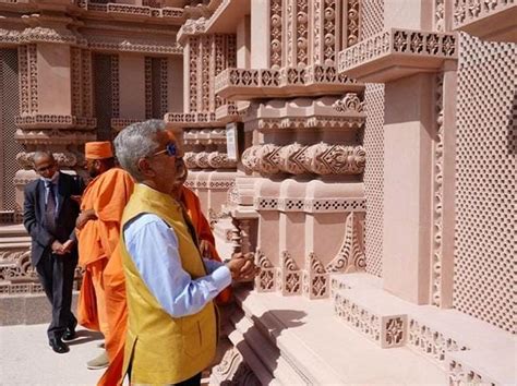 Jaishankar visits under construction first Hindu temple in Abu Dhabi