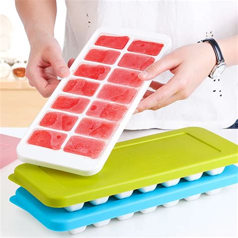 NOCM Easy Release Silicone Ice Cube Trays with Spill Resistant Lids, 14 ...