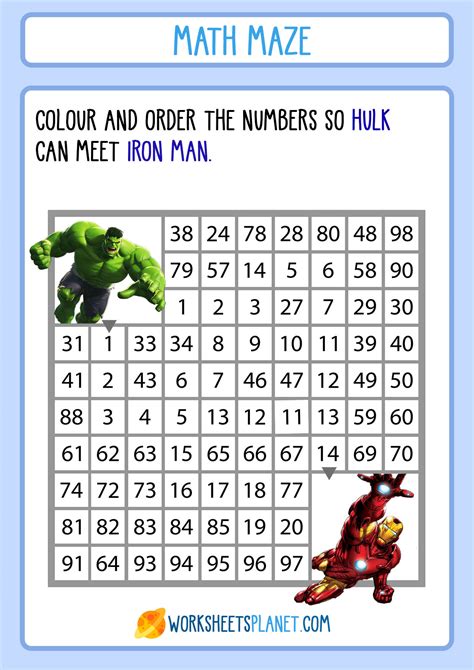 Printable Math Maze Games for Kids | Worksheets Planet