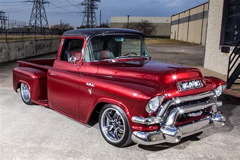 For sale at auction: This 1956 GMC Custom Pro-Touring pickup is the product of a multi-year ...