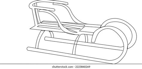 Sled Outline Drawing By One Continuous Stock Vector (Royalty Free) 2223840269 | Shutterstock