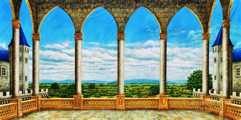 Medieval Castle Balcony Backdrop Rentals | TheatreWorld®