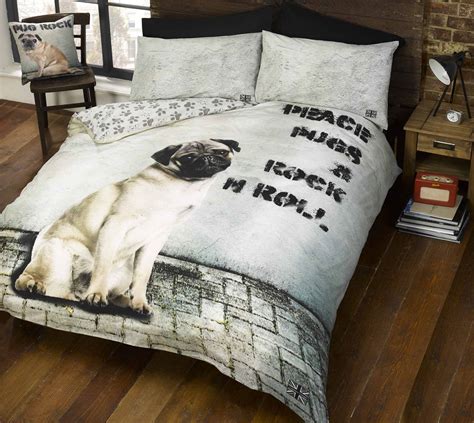 Pug Dog Quilt Duvet Cover P/cases Bed Set Bedding Bed Linen Cute Puppy ...