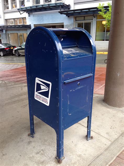 A blue US Mail post box in Juneau, Alaska. | Post box, Mail post, Outdoor decor