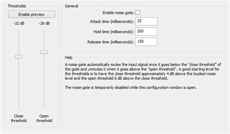 Noisegate - OBS Classic - Help Files