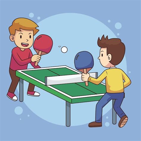 Premium Vector | People playing table tennis illustration