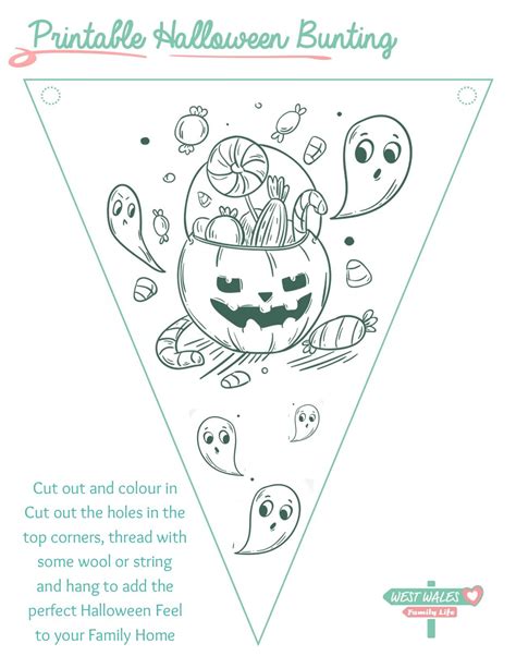 Printable Halloween Bunting Template - West Wales Family Life