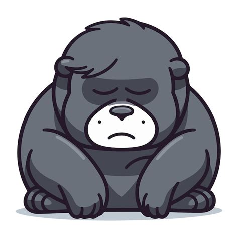 Premium Vector | Sad gorilla cartoon character vector illustration of a ...