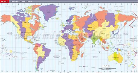 Printable World Time Zone Map | Printable Maps