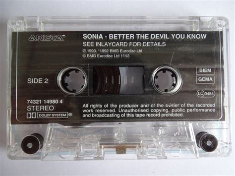 Sonia - Better The Devil You Know (Cassette Album) - Top Hat Records