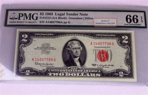 1963 Two Dollar Bill Red Seal