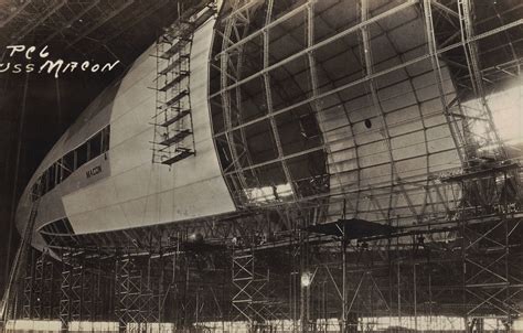 USS Macon - PC6 Under Construction - Akron Postcards