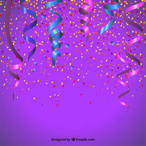 Free Vector | Party confetti on purple background