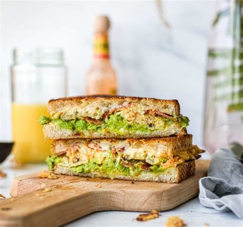 Bacon and Egg Breakfast Grilled Cheese with Avocado - A Flavor Journal