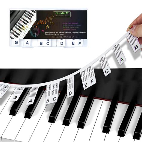 Buy Piano Keyboard Stickers,OundarM Removable Piano Keyboard Note ...