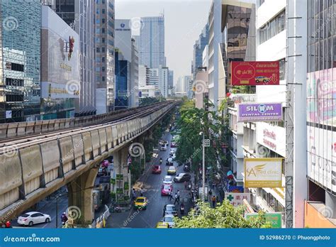 Silom Line Skytrain editorial image. Image of railway - 52986270