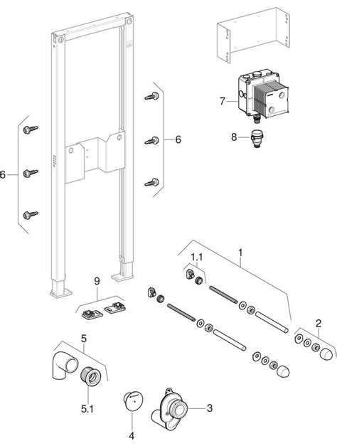 Spare parts for: Geberit Duofix elements for urinal, 122 cm, Joly / Visit | Geberit product ...