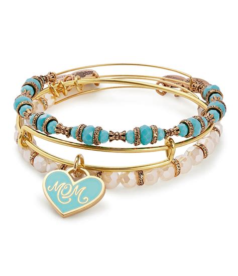 ALEX AND ANI Mom 3-piece Bangle Bracelet Set in Gold/Green (Metallic ...