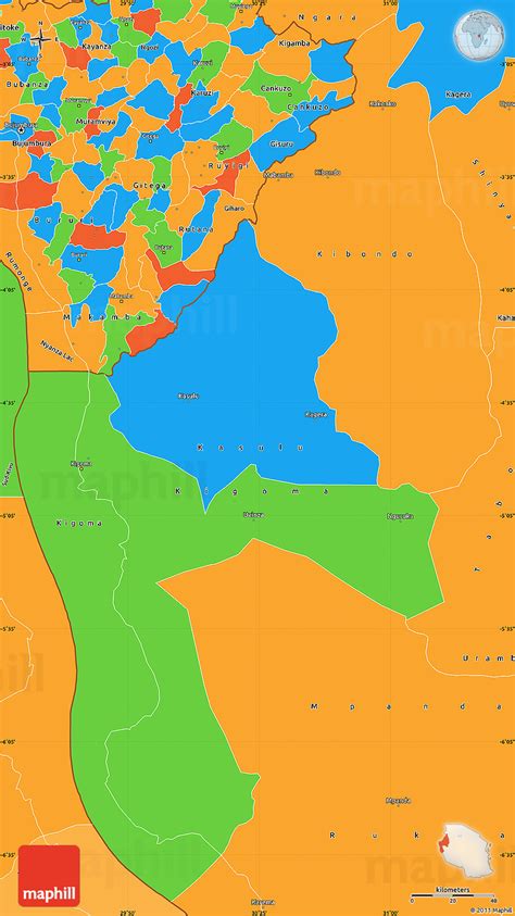 Political Simple Map of Kigoma