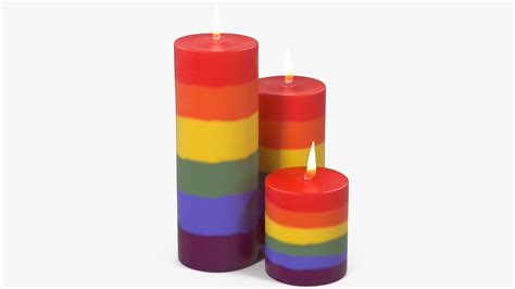 3D rainbow candles flame light - TurboSquid 1467837