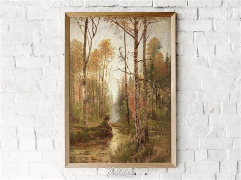 Forest Oil Painting Landscape Print Vintage Wall Art - Etsy