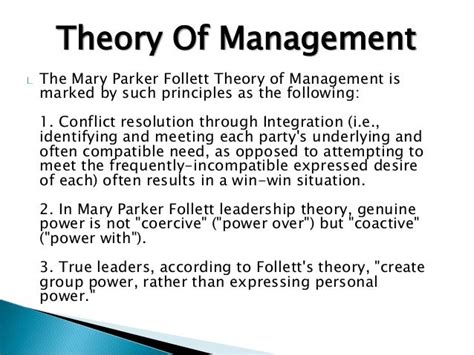 😊 Mary parker follett management theory. The Management Theory of Mary ...