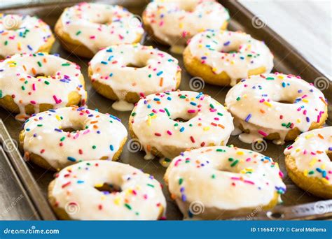 Breakfast Cake Doughnuts with Sprinkles Stock Image - Image of donuts ...