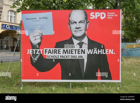 Election poster, Olaf Scholz, SPD, Bundestag election, Berlin, Germany ...